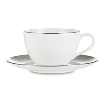 Чашка чайная с блюдцем Narumi Сверкающая Платина 280 мл, фарфор костяной - Narumi