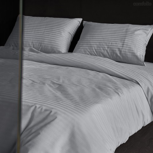 Простыня Verossa "Stripe На Резинке 200/200/30 борт 30 Silver moon" - Nordtex
