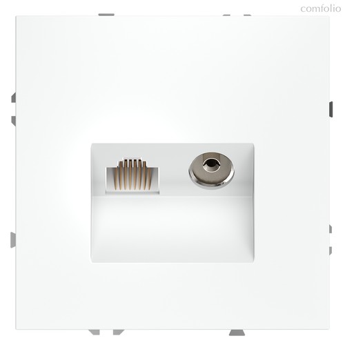 Розетка телевизионная встраиваемая VOLTUM S70 TV+RJ45 кат. 6, белый матовый - Voltum