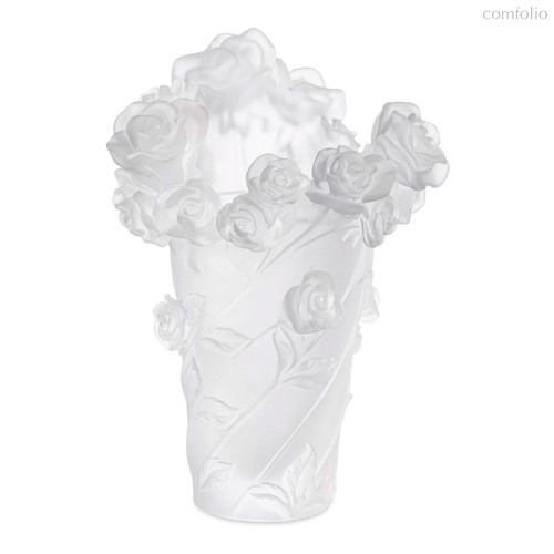 Ваза настольная Decor de Table Pate de Verre Cristal Роза 20 см, хрустальное тесто, белая, п/к - Decor De Table