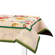 Скатерть-наперон Mix&Match Home Королевский пион 100х100 см, гобелен, бежевая - Mix&Match