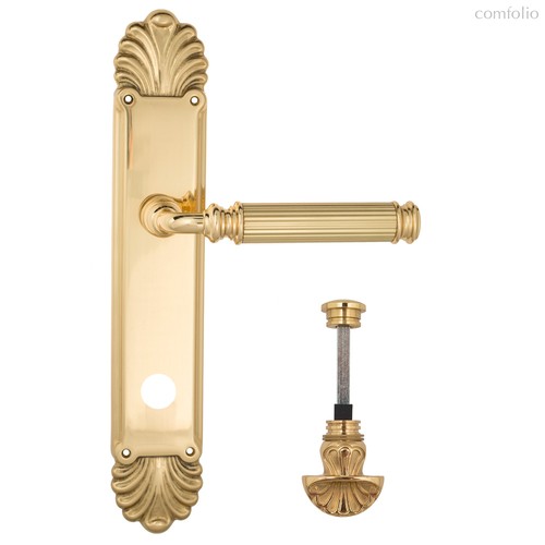 Дверная ручка Venezia Mosca WC-4 на планке PL87 полированная латунь - Venezia Collezione