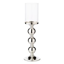 Подсвечник для интерьерной свечи Edzard Бамбук d13хh44 см для свечи 8 см, посеребрение, стекло - Edzard