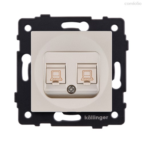 Розетка двойная Ethernet RJ45 Cat.5, золотой Kollinger REA-015GD для Aspekt, Eleganz, Reflex - Kollinger