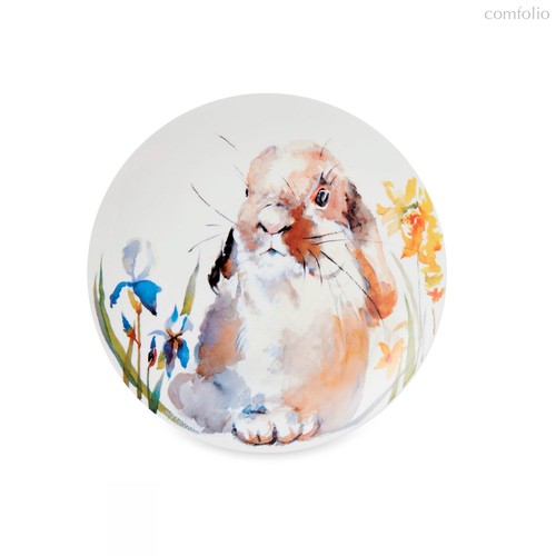 Тарелка обеденная углубленная Mix&Match Синергия Пасхальный кролик 27 см, фарфор костяной - Mix&Match