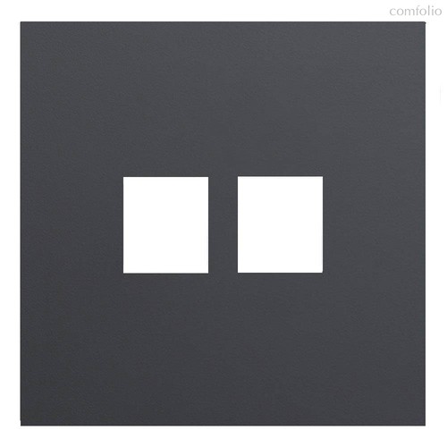 Лицевая панель для двойной информационной розетки 35442 MB, черный сатин - Rikett