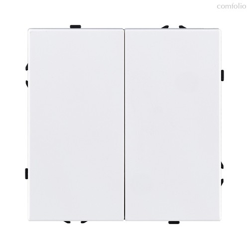 Выключатель 2-клавишный проходной 10А/250В, белый матовый Kollinger Eclipse EC-005WH - Kollinger