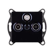 Розетка тройная TV (мама) + TV (папа) + спутниковая SAT, черный Kollinger REA-036BK для Aspekt, Eleganz, Reflex - Kollinger