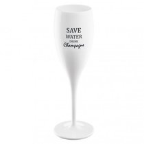 Бокал для шампанского с надписью SAVE WATER DRINK CHAMPAGNE, белый - Koziol