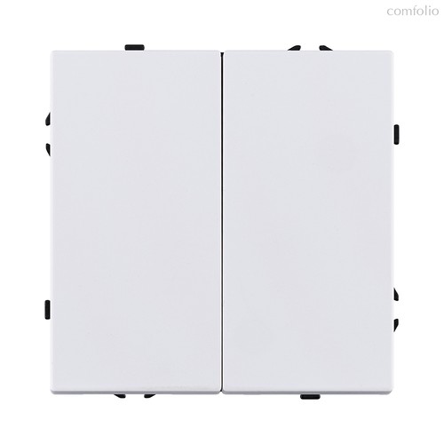 Выключатель кнопочный 2-клавишный 10А/250В, белый глянцевый Kollinger Eclipse EC-025WG - Kollinger