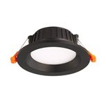 LED Ritm cветильник встраиваемый, 9W, 763Lm, 3000К, D122хH52мм, IP44, 120°, Ra>80, монтаж. D95мм, корпус черный+источник питания. - Donolux