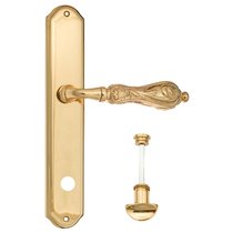 Дверная ручка Venezia Monte Cristo WC-2 на планке PL02 полированная латунь - Venezia Collezione