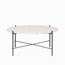 Кофейный столик Lacio Terrazzo диаметр 80, цвет серый/черный - Cosmo