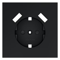 Накладка для розетки с заземлением и защитными шторками, с USB A+A, S70 графит - Voltum