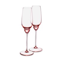 Набор фужеров для игристого вина Klimchi Тени 240 мл, 2 шт, богемское стекло, розовый - Klimchi