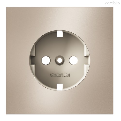 Накладка для розетки с заземлением, S70 Metal платина - Voltum
