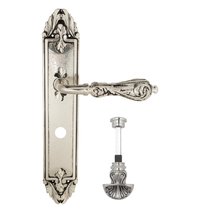 Дверная ручка Venezia Monte Cristo WC-4 на планке PL90 натуральное серебро + черный - Venezia Collezione