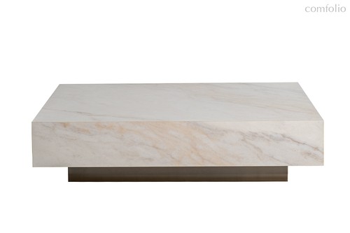 Стол журнальный АГАТ (AGATE) светлый керамический 120x80x29см - Garda Decor