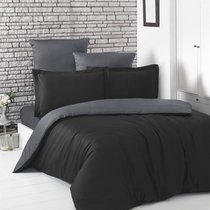 Постельное белье Karna Loft, двухстороннее, цвет темно-серый/черный, 1.5-спальный - Bilge Tekstil