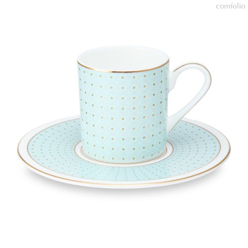 Набор чашек кофейных с блюдцами Decor de table Бирюза 100 мл, 2 шт, фарфор костяной, п/к на магните - Decor De Table