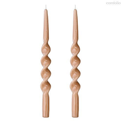 Набор из двух свечей светло-коричневого цвета из коллекции Essential, 35 см - Tkano