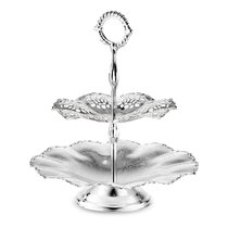 Блюдо двухъярусное Queen Anne 23 см, сталь, посеребрение, волнистый борт - Queen Anne