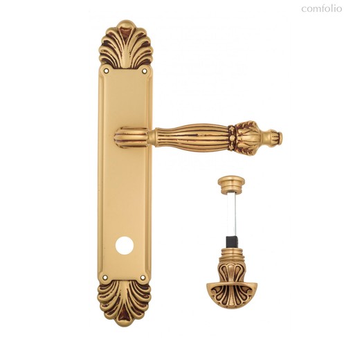 Дверная ручка Venezia Olimpo WC-4 на планке PL87 французское золото + коричневый - Venezia Collezione