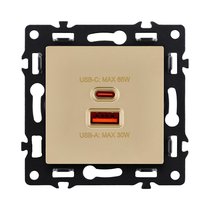 Розетка USB A+C 65W, золотой Kollinger Asthetik AS-024GD - Kollinger