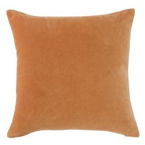 Чехол на подушку из хлопкового бархата коричневого цвета из коллекции Essential, 45x45 - Tkano