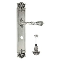 Дверная ручка Venezia Monte Cristo WC-4 на планке PL97 натуральное серебро + черный - Venezia Collezione