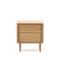 Lenon Тумбочка с 2 ящиками из шпона дуба 50 x 55 см - La Forma