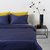 Комплект постельного белья полутораспальный из сатина темно-синего цвета из коллекции Essential - Tkano