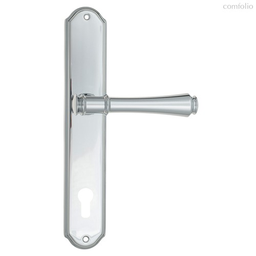 Дверная ручка Venezia Callisto CYL на планке PL02 полированный хром - Venezia Collezione