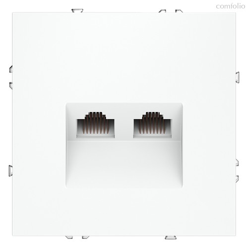 Розетка компьютерная встраиваемая VOLTUM S70 двойная RJ45+RJ45 кат.6, (белый матовый) - Voltum