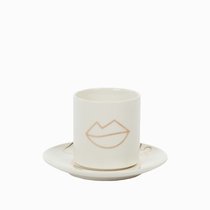 Чайная пара Mouth Cup, цвет белый/золотой - Cosmo