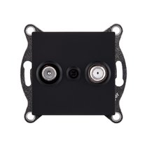 Розетка двойная TV (мама) + спутниковая SAT, черный матовый Kollinger REA-035BM для Aspekt, Eleganz, Reflex - Kollinger