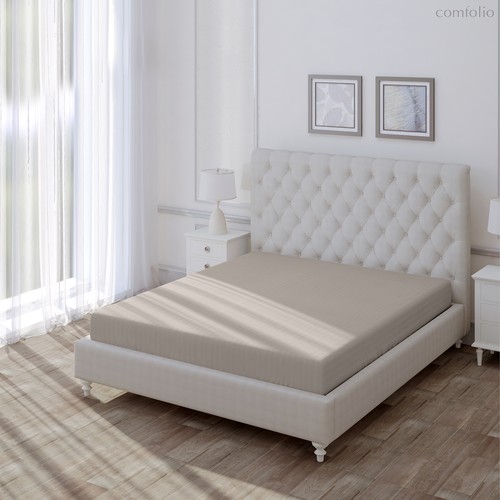 Простыня Волшебная Ночь "На Резинке 160/200/20 борт 20 Coffee cream" - Nordtex