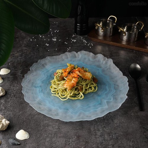 Блюдо круглое d 33 см h2 см Blue Sunset матовое стекло P.L. Proff Cuisine - P.L. Proff Cuisine