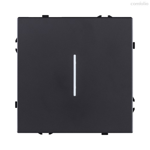 Выключатель кнопочный 1-клавишный 10А/250В с LED подсветкой, черный матовый Kollinger Eclipse EC-012BK - Kollinger