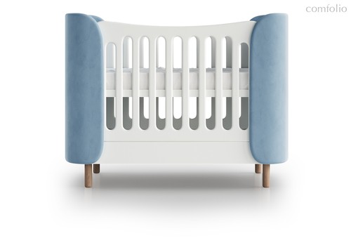 Кроватка KIDI Soft mini cпальное место 60*120 см (голубой) - Ellipse