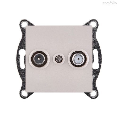 Розетка двойная TV (мама) + спутниковая SAT, кашемир матовый Kollinger REA-035CM для Aspekt, Eleganz, Reflex - Kollinger