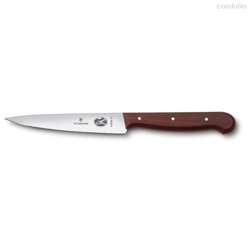 Нож для нарезки Victorinox Rosewood, волнистое лезвие, 12 см, ручка розовое дерево - Victorinox