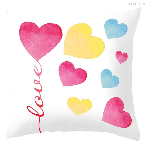 Чехол для декоративной подушки "Love", 45х45 см, P702-2021/1, цвет розовый, 45x45 - Altali