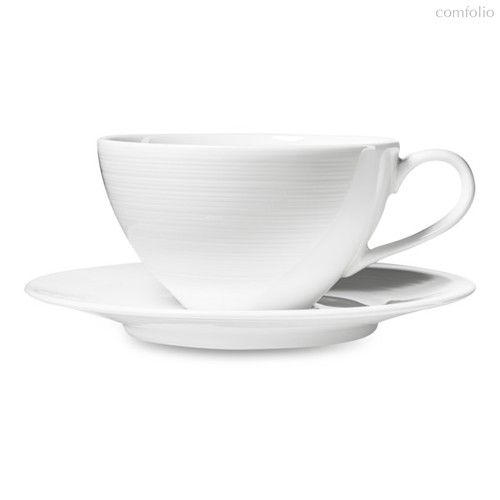 Чашка чайная с блюдцем Narumi Воздушный белый 350 мл, фарфор костяной - Narumi