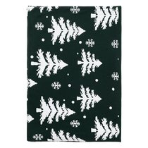 Плед вязаный с новогодним рисунком Морозный Лесиз коллекции New Year Essential,130х180 см - Tkano