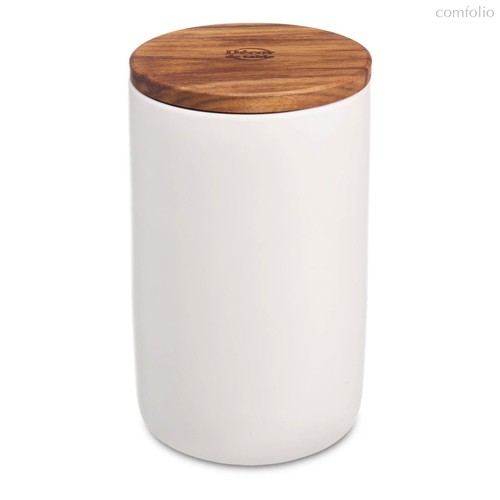 Банка для хранения Décor de table Home 750 мл, керамика, дерево, белая - Decor De Table