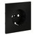 Накладка для розетки с заземлением, S70 черный матовый - Voltum