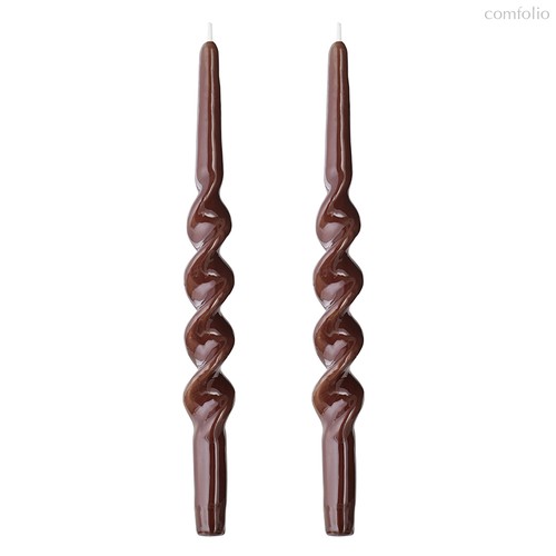 Набор из двух свечей коричневого цвета из коллекции Essential, 35 см - Tkano