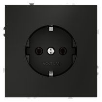 Розетка встраиваемая VOLTUM S70 с заземлением 16А, (черный матовый) - Voltum