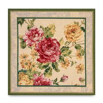 Салфетка сервировочная Mix&Match Home Королевский пион 45х45 см, гобелен, бежевая - Mix&Match